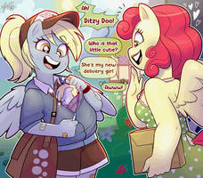 Derpy and Dinky fanart first day at work xconito
