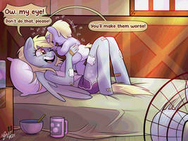 Derpy Hooves and Dinky baby fanart xconito