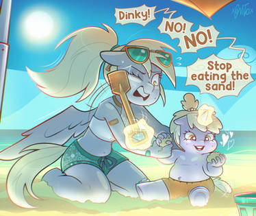 Derpy Dinky Doo Fanart Beach My Little Sombra xconito