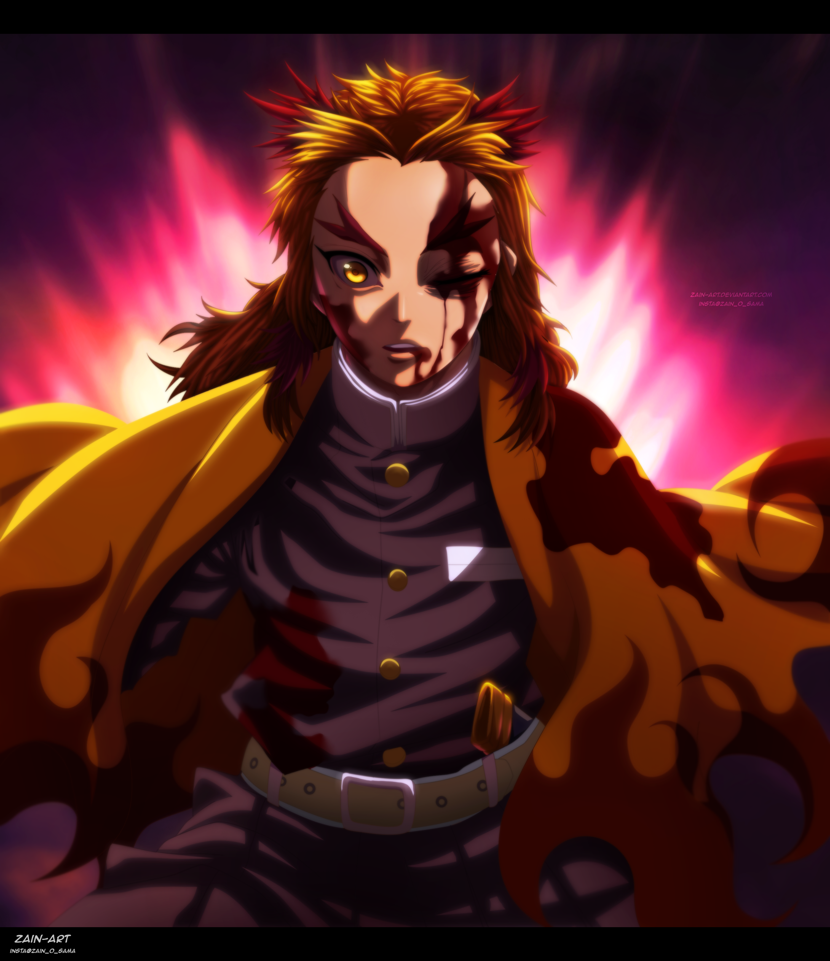 Demon Slayer Kimetsu No Yaiba Rengoku Kyoujuro By Zain Art On Deviantart Demon Slayer Kimetsu No Yaiba Rengoku Kyoujuro By Zain Art On Deviantart