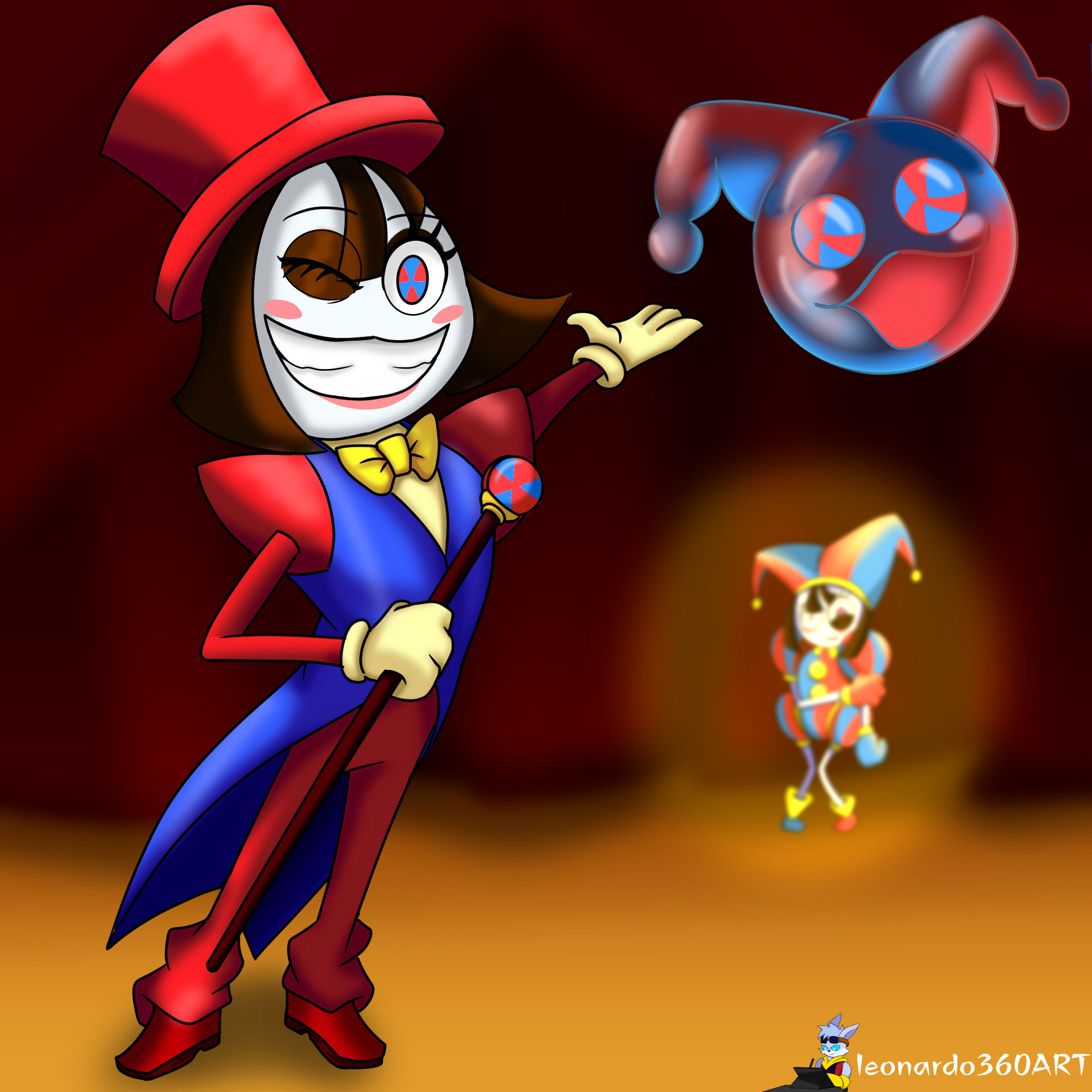 pomni (ringmaster) - fanart by leonardo360ART on DeviantArt