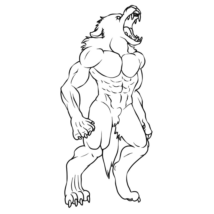 werewolf free lineart