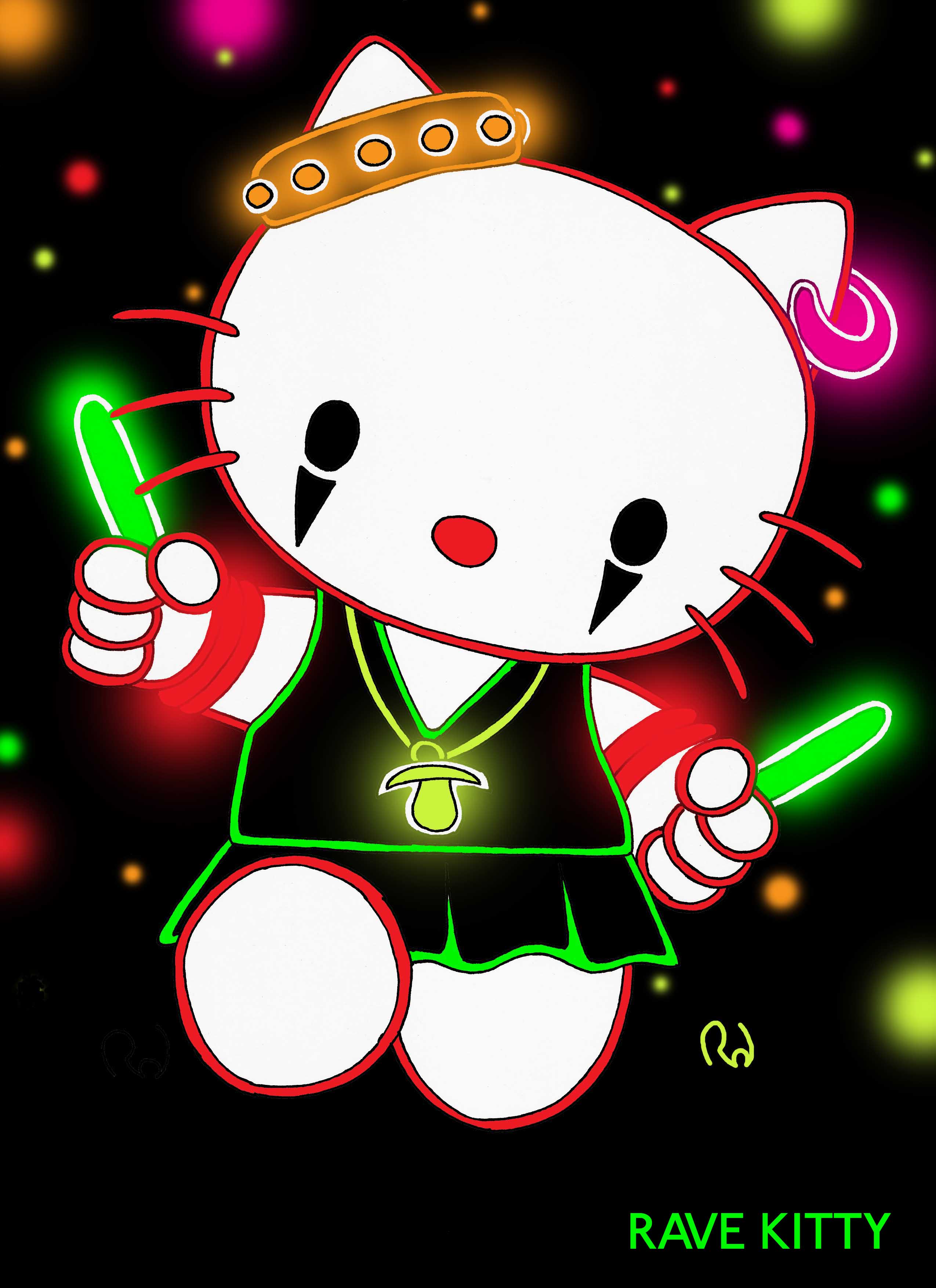Hello Kitty Rave Fan RAVE KITTY by hightower67 on DeviantArt