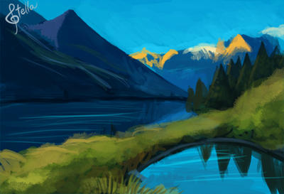 Speedpaint #2: Over the Mountains and the Seas by Elvann