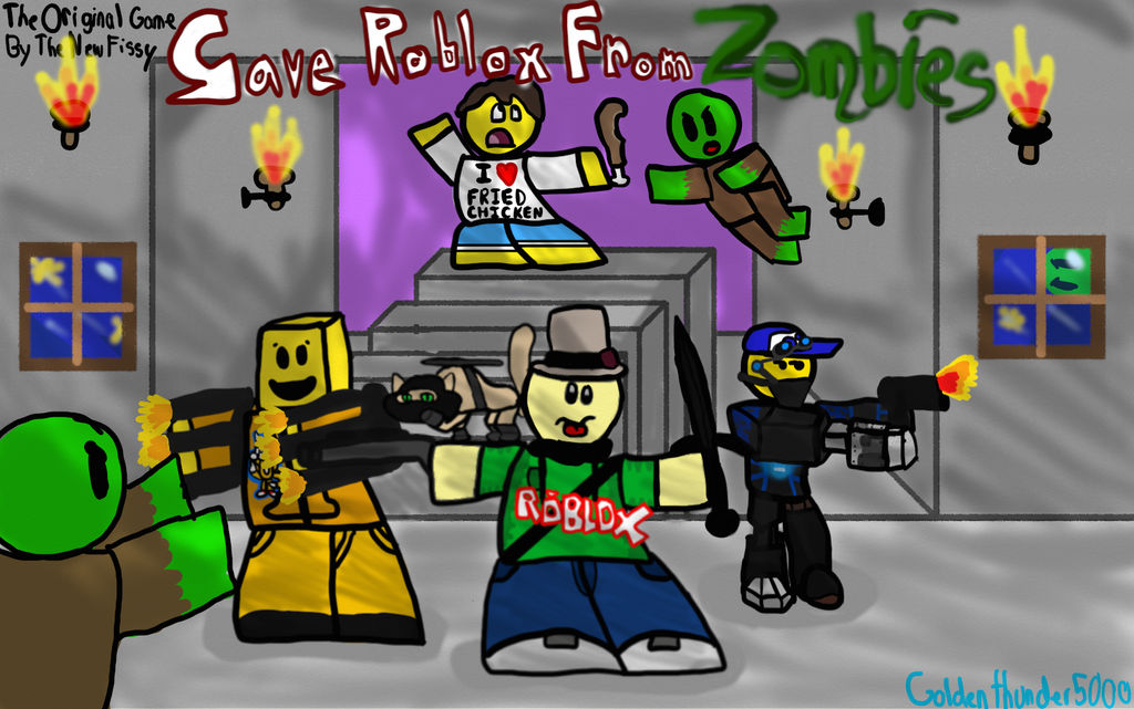 Save Roblox From Zombies Fanart By Goldenthunder5000 On Deviantart - save zombies roblox