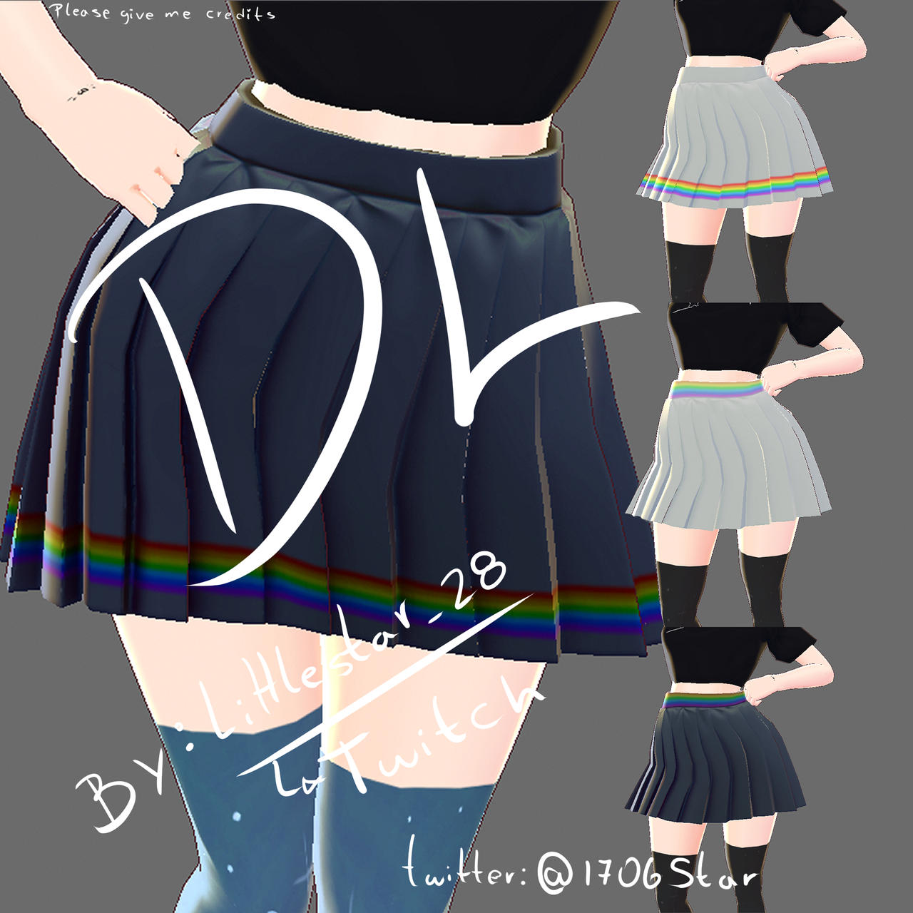 rainbow skirt for VRoid by Starlight2893 on DeviantArt
