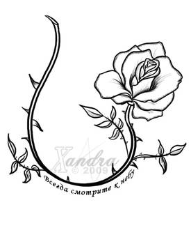 The Rose Vine -tattoo flash-