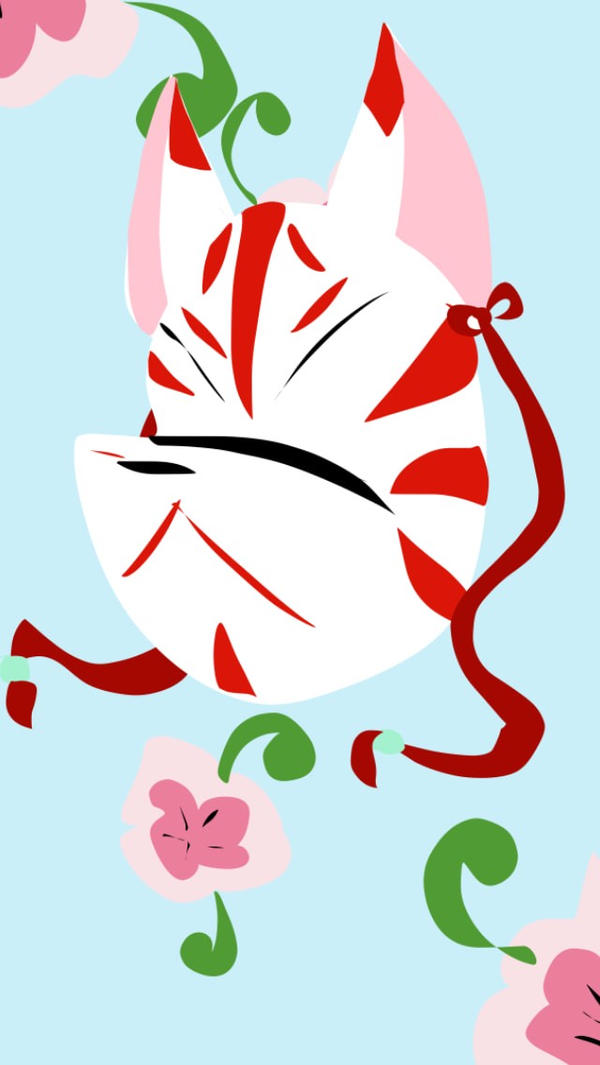 kitsune mask phine wallpaper by Cartooning-smogen on DeviantArt