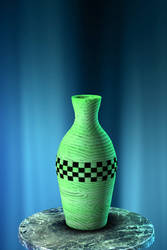Green Checkered Vase
