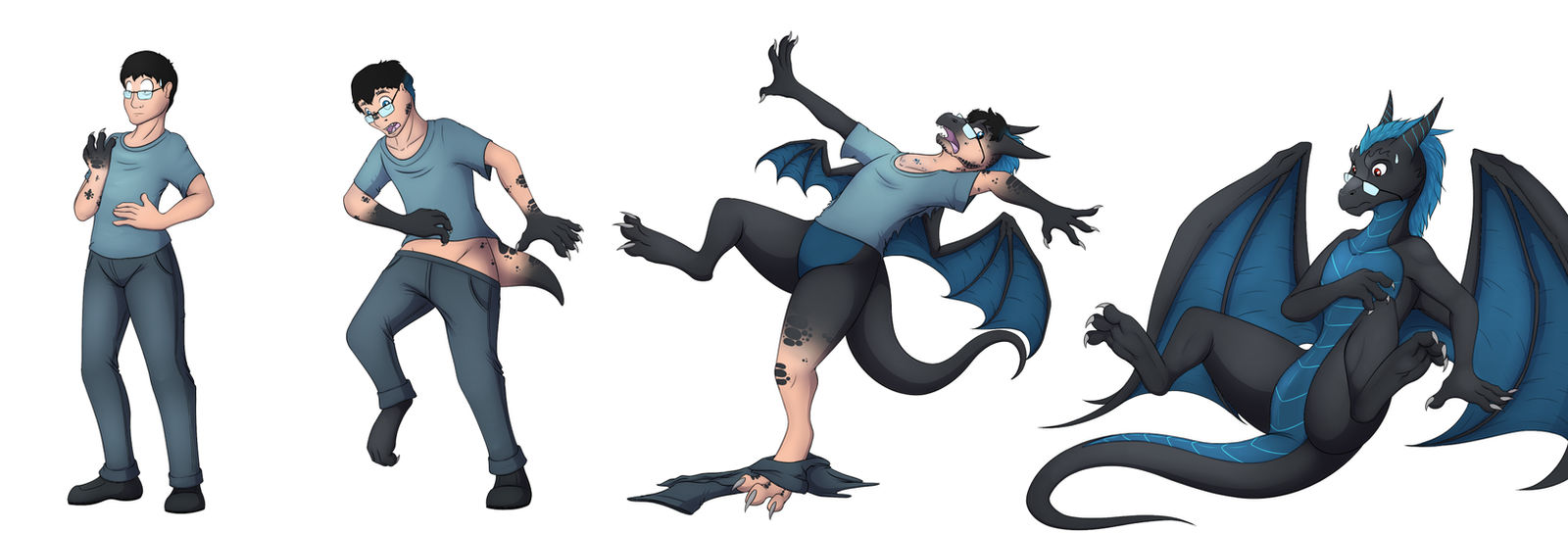 Dragon transformation (commission) by Tomek1000 on DeviantArt