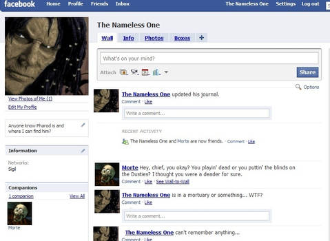 The Nameless One Fakebook
