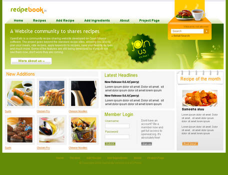 Recipe Book Start Page