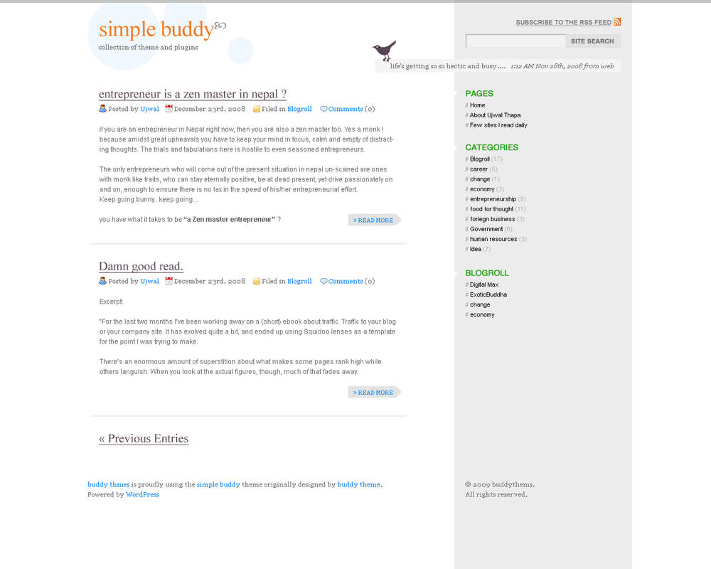 Wordpress Theme Simple version