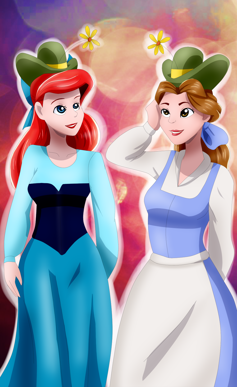 Ariel and Belle in Slappy Squirrel's hats