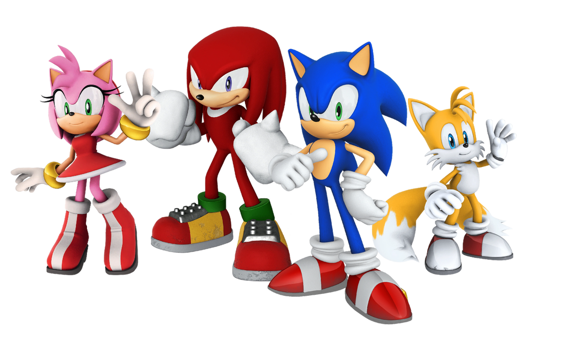 Modern Sonic Tails Knuckles And Amy 3D.png by Geor13494 on DeviantArt