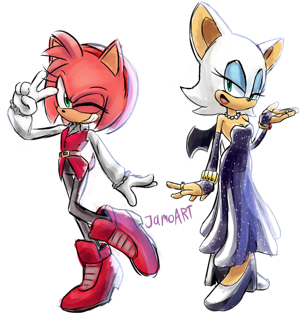 Amy and Rouge doodles by JamoART on DeviantArt