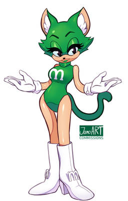 COMM - Green MandM's Mobian Cat