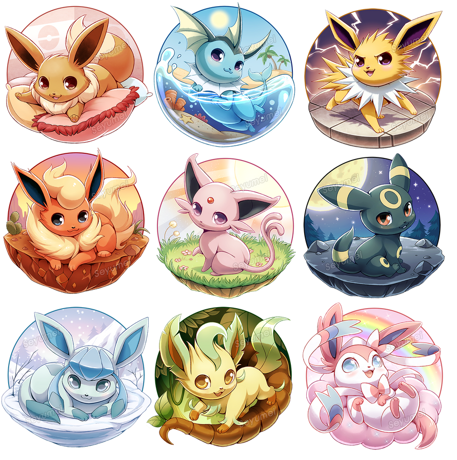Eeveelutions Series Complete! by Seyumei on DeviantArt
