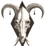 Tattoo design: Devilish ram skull