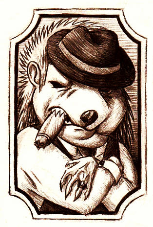Tattoo design: The Hedgehog mafioso by Dragonixa2