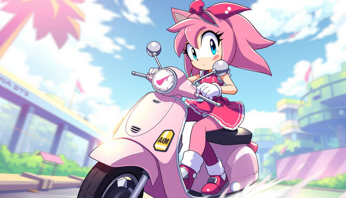 Amy rose scooter sonic