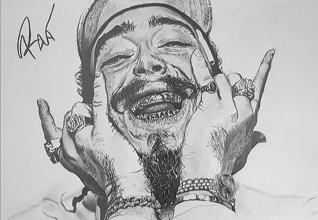 Post Malone Pencil Drawing by madook on DeviantArt