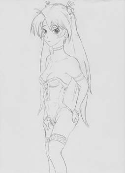 Asuna Kagurazaka Lingere Drawing. WIP.