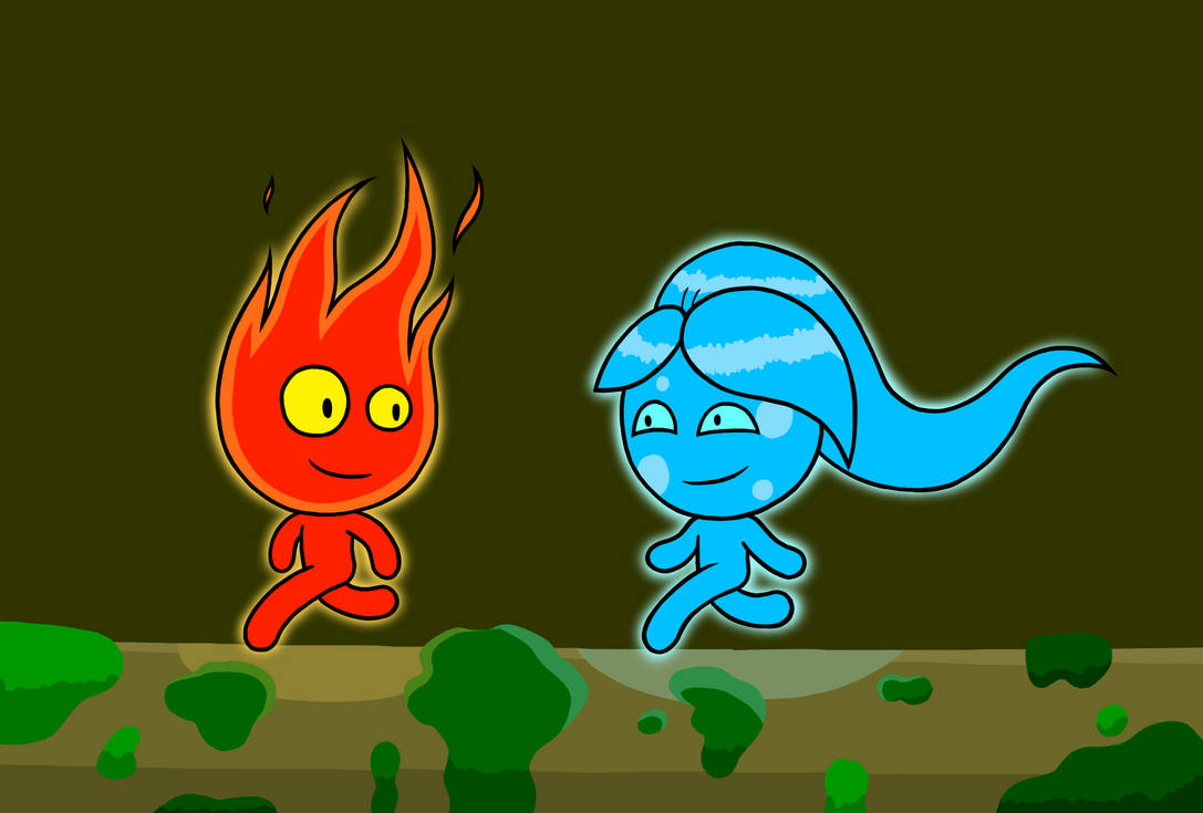 Fire Boy Water Girl (from a game called ''Friv'' by shejalila on DeviantArt
