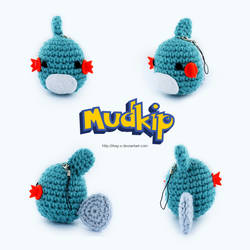 Crochet Chibi Mudkip Phone Strap