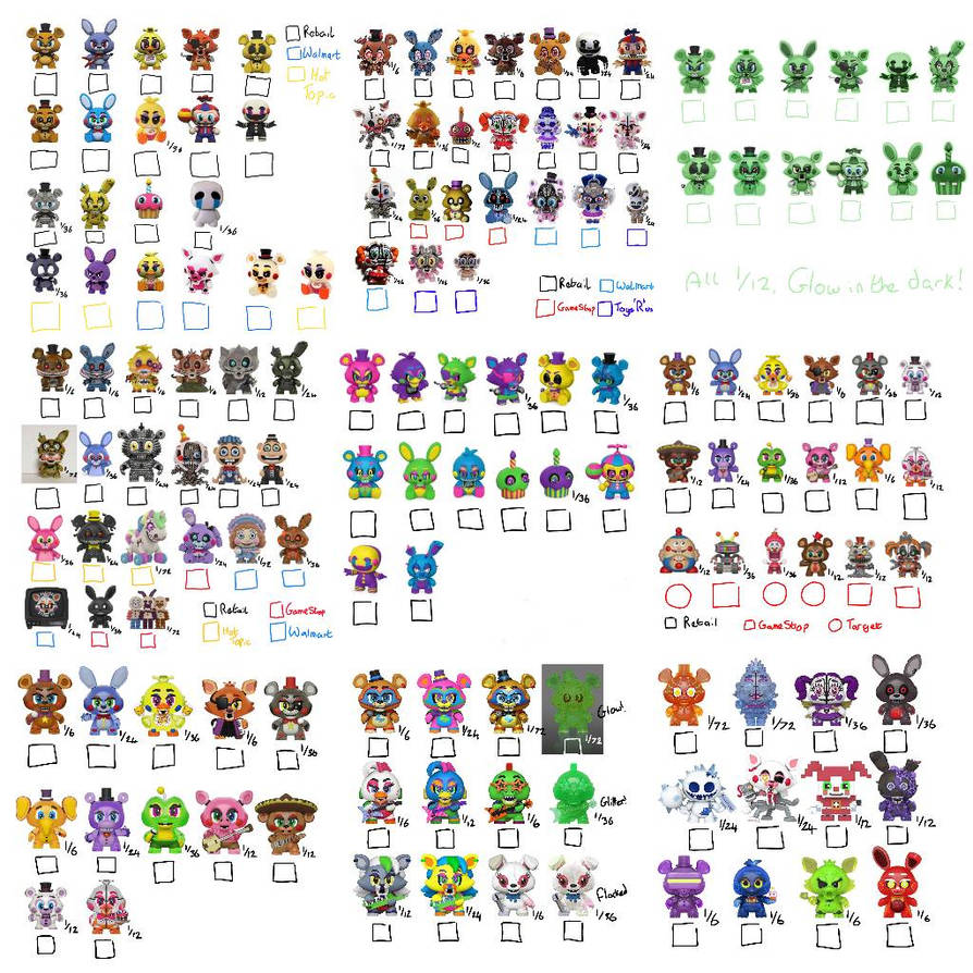Five Nights at Freddy's Mystery Mini Checklist by Fredd-X1 on DeviantArt