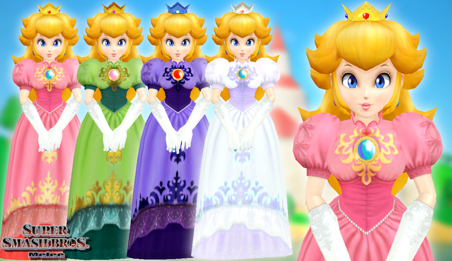 Princess Peach (SSB Melee) Model by DollieGold on DeviantArt