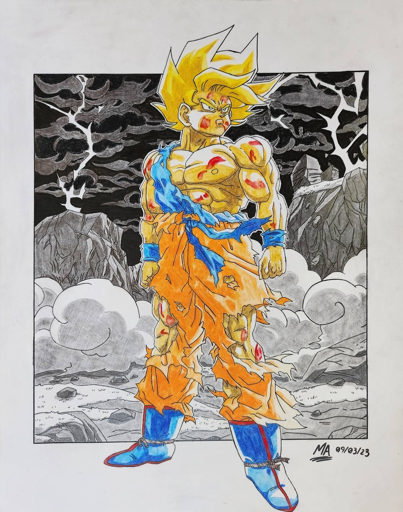 Son Goku Super Saiyan Blue Dragon Ball Z Legacy Portrait Art