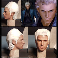 DMC3 Vergil 1/6 Kitbash WIP: Headsculpt