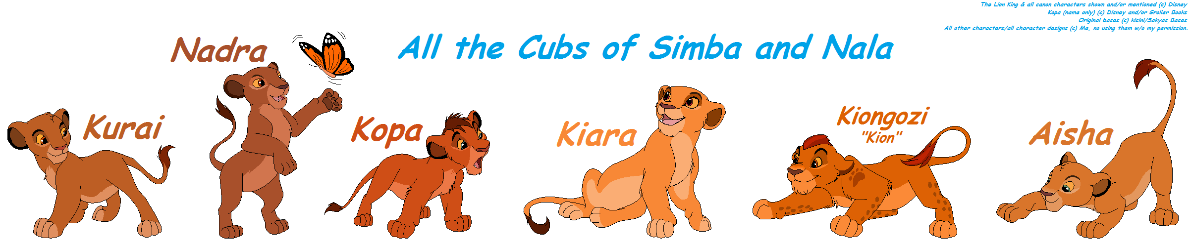 All the Cubs of Simba and Nala