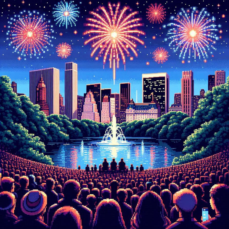 The 8-Bit Fireworks of Central Park by Pacster13 on DeviantArt