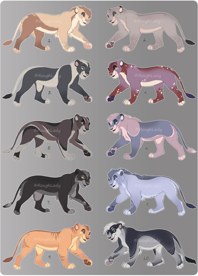 Lions adopt looking for homes-CLOSED by RoughLady on DeviantArt