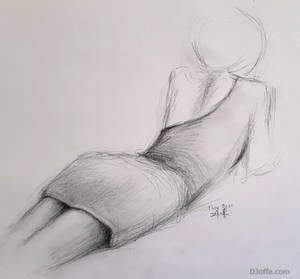 Pencil drawing of woman from life Nov 2021