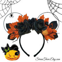 Halloween Floral Flower Mouse Ears