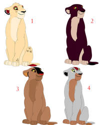 #1 Lioness adoptables (10 points each)
