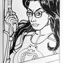 Baroness Sketch Card Lineart