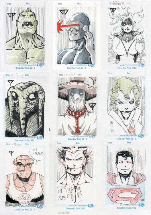 Comicverse Sketchcards-Comic Con Paris 2012