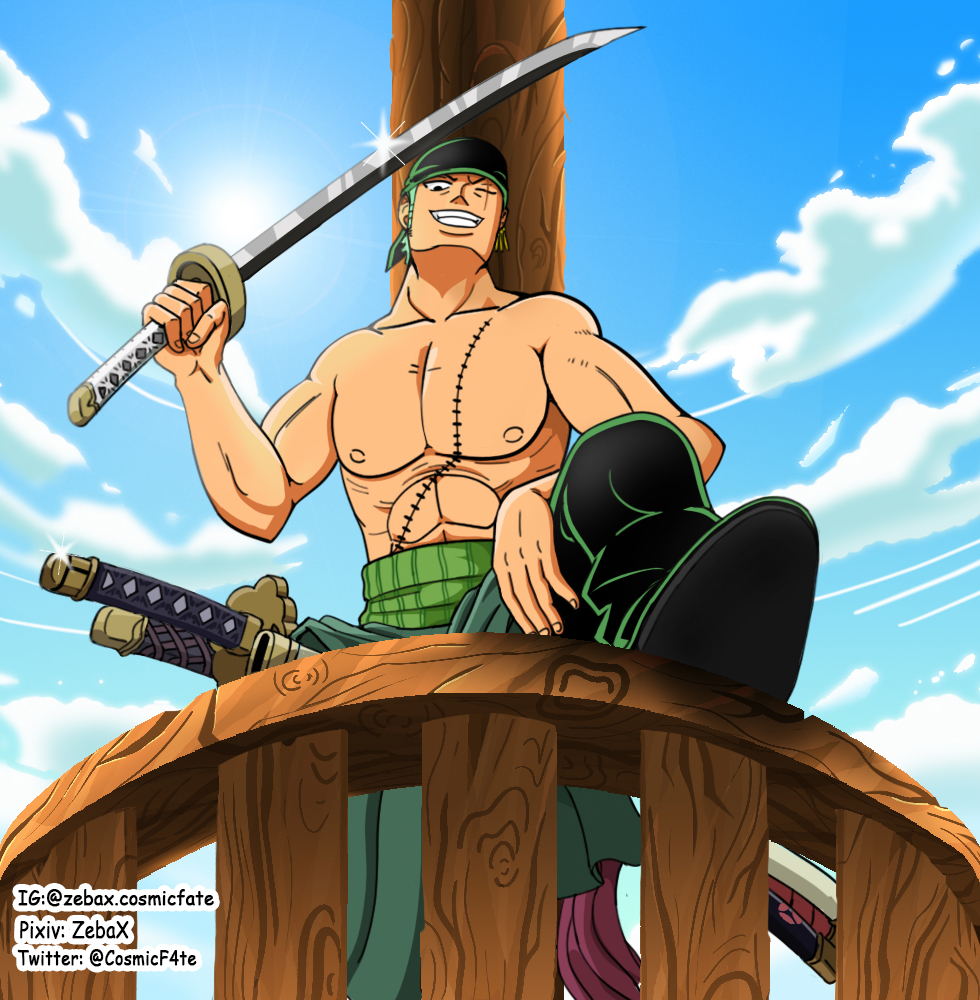 Roronoa Zoro - One Piece  Vers. 2 by Sennpaiarts on DeviantArt