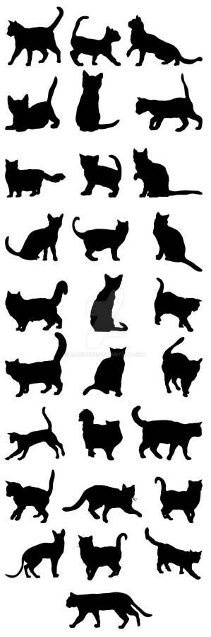 Cats Silhouettes BigPack 2 Jpg-01