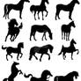 Free Vector download Horses silhouettes