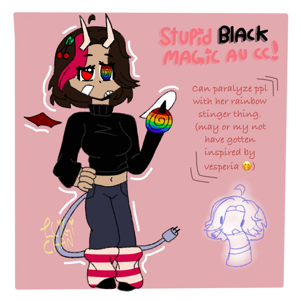 Magic Dumb stupid black magic au cherry (me) by theluigimaster on DeviantArt