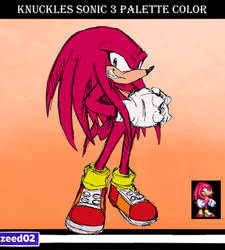 Knuckles the Echidna Color Sonic 3 Palette Color