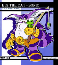  big the cat sonic and Frog Suit Mario (color)