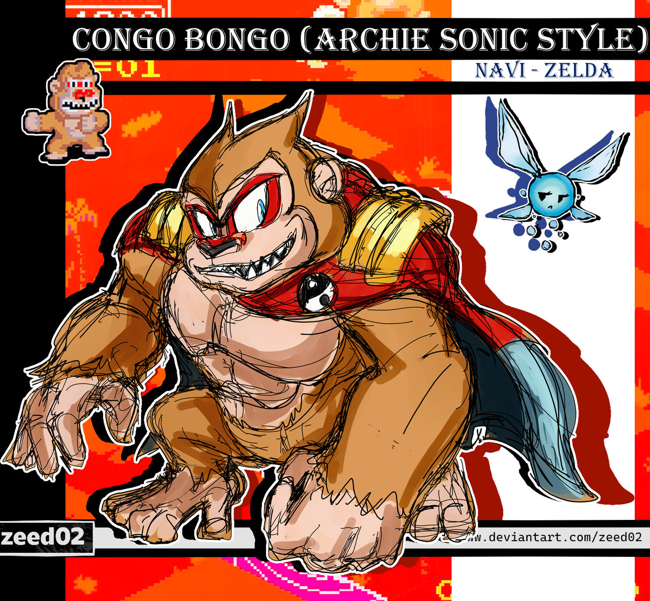 Deviantart Bongo Congo Bongo archie sonic style and navi Zelda by zeed02 on DeviantArt