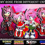 Amy Rose from different universes - Sonic