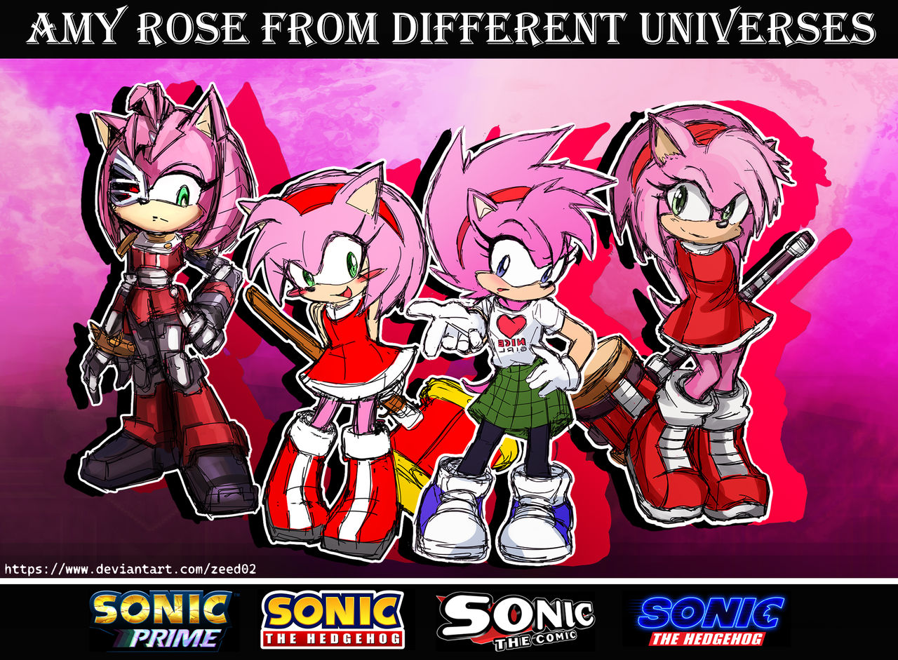Amy Rose from different universes - Sonic